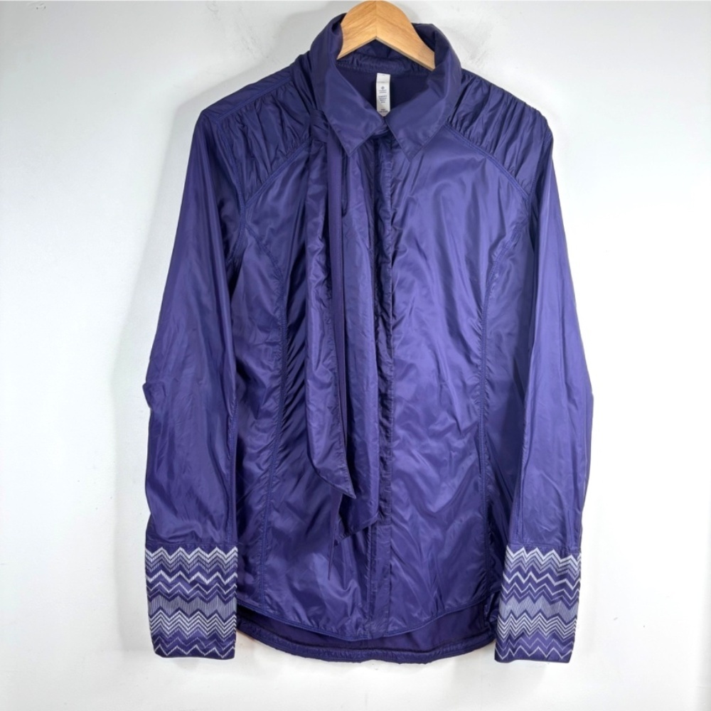 Lululemon Windbreaker 10 Pedal Power Wind Shirt Dense Purple Cycling Travel Zip - Picture 5 of 16